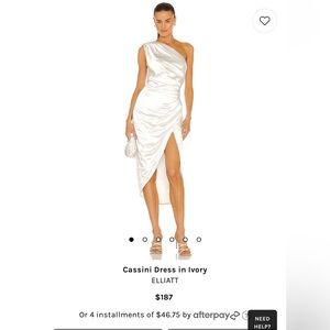revolve ELLIATT one shoulder satin white dress M